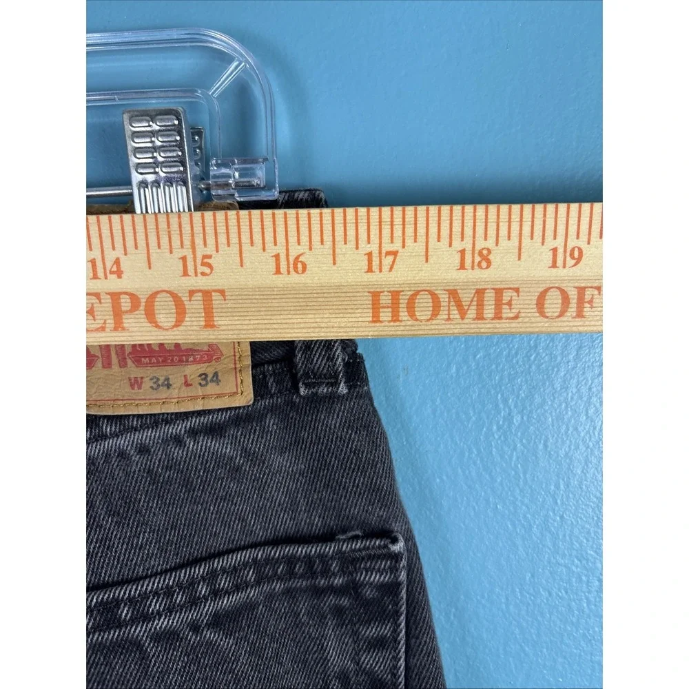 Levi's 505 Regular Fit Jeans Mens 34x34 Faded Black Straight Leg Denim